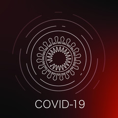 Coronavirus line icon. Covid-19 virus sign. Vector illustration.
