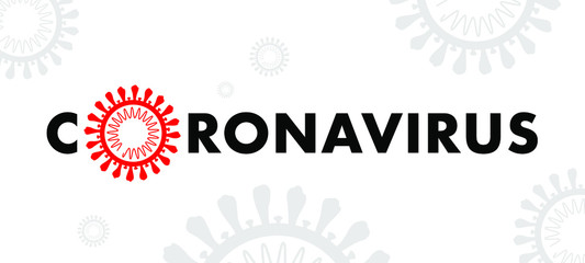 Coronavirus pandemic banner. Covid-19 virus icon. Vector illustration.
