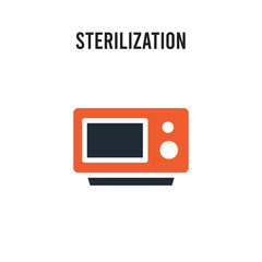 sterilization vector icon on white background. Red and black colored sterilization icon. Simple element illustration sign symbol EPS