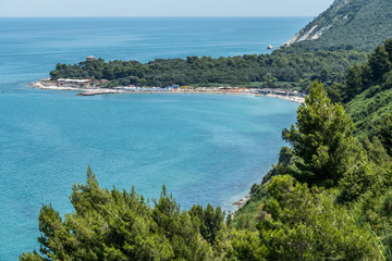 Fototapeta na wymiar The beach of Portonovo in Adriatic Sea