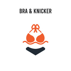 Bra & Knicker vector icon on white background. Red and black colored Bra & Knicker icon. Simple element illustration sign symbol EPS