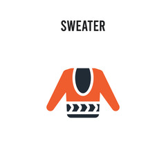Sweater vector icon on white background. Red and black colored Sweater icon. Simple element illustration sign symbol EPS