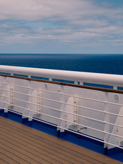 Cruise ship decor elements with ocean background