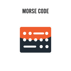 Morse code vector icon on white background. Red and black colored Morse code icon. Simple element illustration sign symbol EPS © t-vector-icons