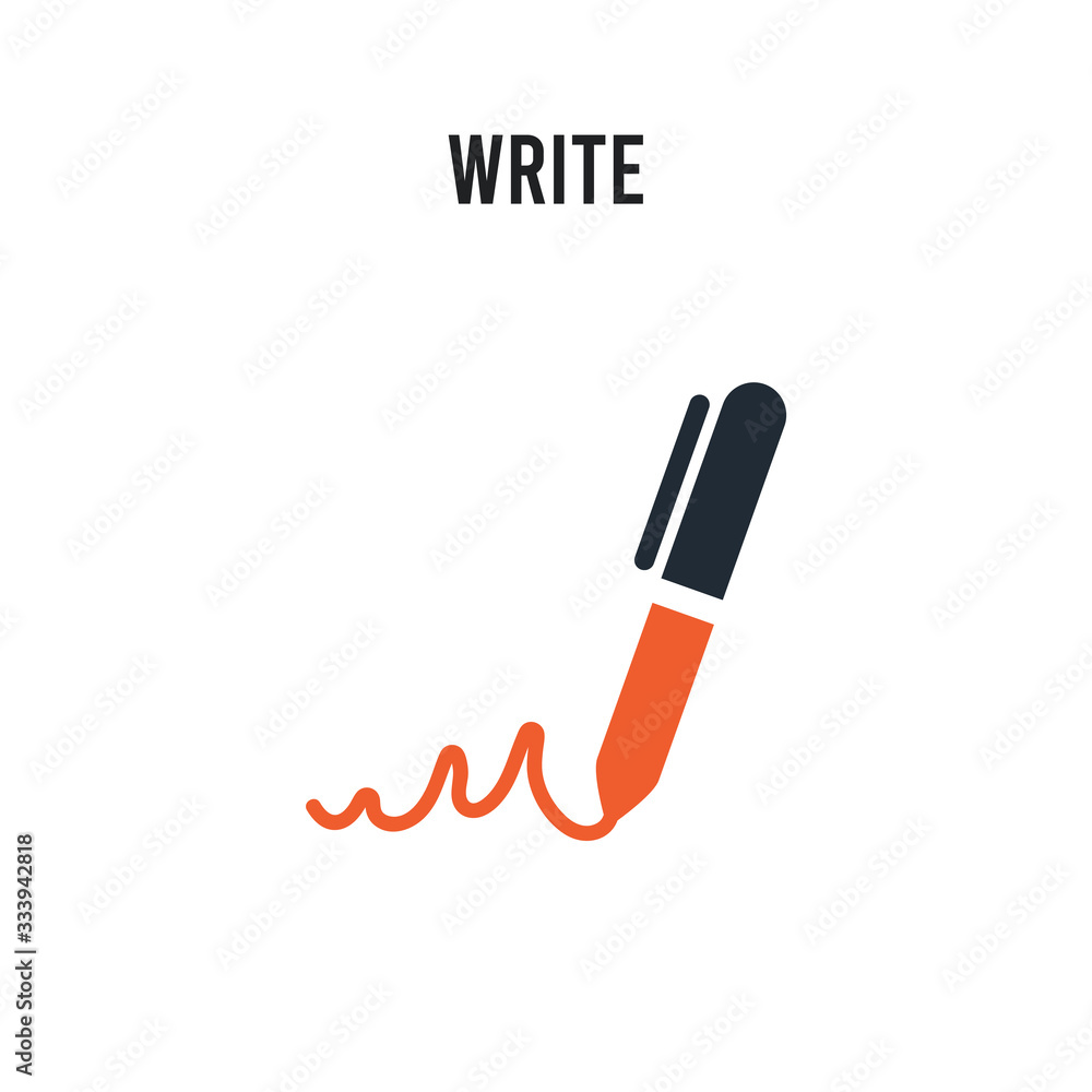 Poster write vector icon on white background. red and black colored write icon. simple element illustration