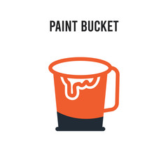 Paint bucket vector icon on white background. Red and black colored Paint bucket icon. Simple element illustration sign symbol EPS