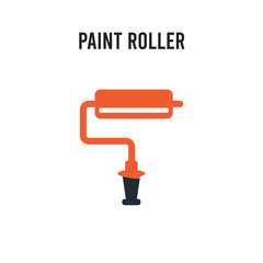 Paint roller vector icon on white background. Red and black colored Paint roller icon. Simple element illustration sign symbol EPS