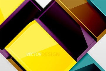 Glossy glass squares with round elements geometric composition. Abstract geometric background with 3d effect composition For Wallpaper, Banner, Background, Card, Book Illustration, landing page