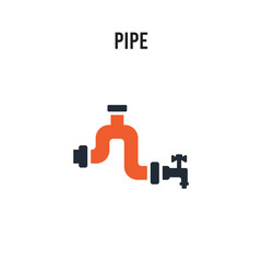 Pipe vector icon on white background. Red and black colored Pipe icon. Simple element illustration sign symbol EPS