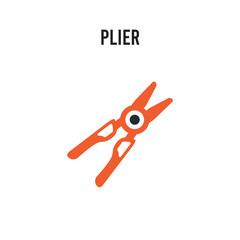 Plier vector icon on white background. Red and black colored Plier icon. Simple element illustration sign symbol EPS