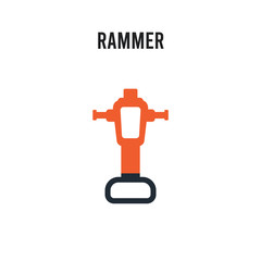 Rammer vector icon on white background. Red and black colored Rammer icon. Simple element illustration sign symbol EPS