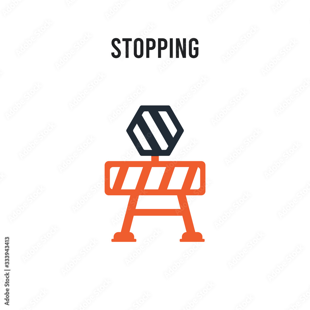 Poster stopping vector icon on white background. red and black colored stopping icon. simple element illust