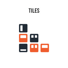 Tiles vector icon on white background. Red and black colored Tiles icon. Simple element illustration sign symbol EPS