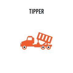 Tipper vector icon on white background. Red and black colored Tipper icon. Simple element illustration sign symbol EPS