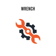 Wrench vector icon on white background. Red and black colored Wrench icon. Simple element illustration sign symbol EPS