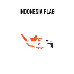 Indonesia flag vector icon on white background. Red and black colored Indonesia flag icon. Simple element illustration sign symbol EPS