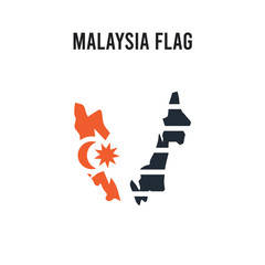 Obraz premium Malaysia flag vector icon on white background. Red and black colored Malaysia flag icon. Simple element illustration sign symbol EPS