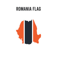 Romania flag vector icon on white background. Red and black colored Romania flag icon. Simple element illustration sign symbol EPS