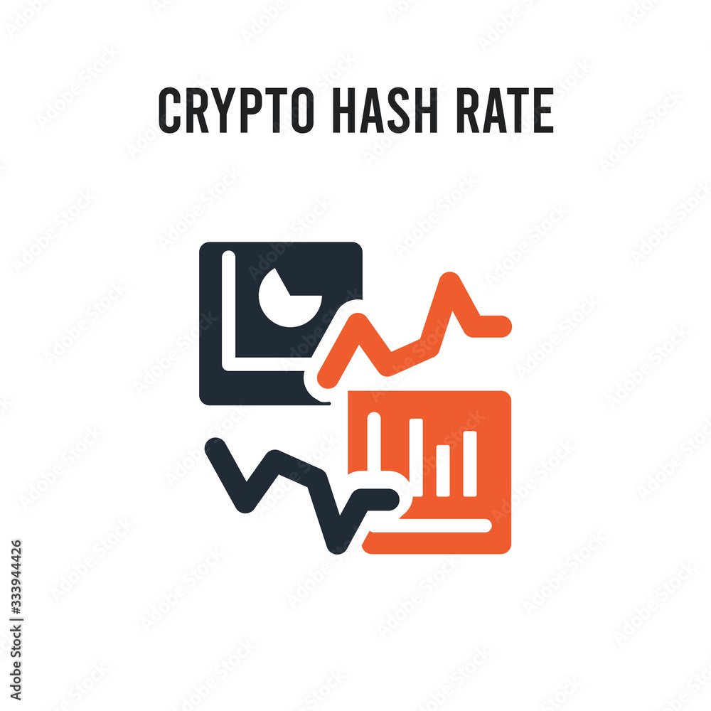 Poster crypto hash rate vector icon on white background. red and black colored crypto hash rate icon. simpl