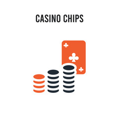Casino chips vector icon on white background. Red and black colored Casino chips icon. Simple element illustration sign symbol EPS