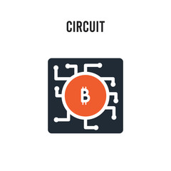 Circuit vector icon on white background. Red and black colored Circuit icon. Simple element illustration sign symbol EPS
