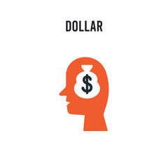 Fototapeta premium Dollar vector icon on white background. Red and black colored Dollar icon. Simple element illustration sign symbol EPS