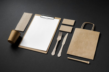 recycled paper corporate identity mockup of the restaurant
