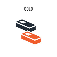 Gold vector icon on white background. Red and black colored Gold icon. Simple element illustration sign symbol EPS