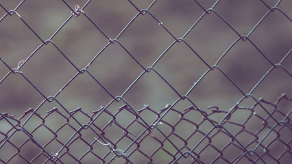 steel wire mesh fence two types, selective focus.