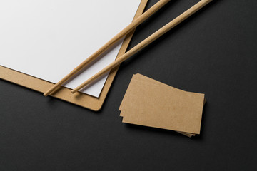 eco paper corporate identity mockup of an Asian restaurant