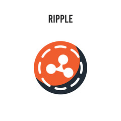Ripple vector icon on white background. Red and black colored Ripple icon. Simple element illustration sign symbol EPS