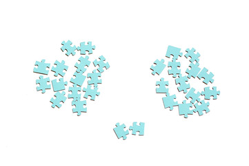 puzzle pieces on a white background