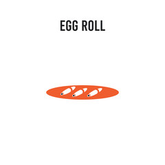 Egg Roll vector icon on white background. Red and black colored Egg Roll icon. Simple element illustration sign symbol EPS