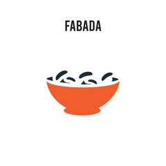Fabada vector icon on white background. Red and black colored Fabada icon. Simple element illustration sign symbol EPS