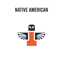 Native American Totem vector icon on white background. Red and black colored Native American Totem icon. Simple element illustration sign symbol EPS