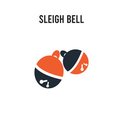 Sleigh Bell vector icon on white background. Red and black colored Sleigh Bell icon. Simple element illustration sign symbol EPS