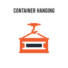 Container Hanging vector icon on white background. Red and black colored Container Hanging icon. Simple element illustration sign symbol EPS