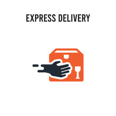 express delivery vector icon on white background. Red and black colored express delivery icon. Simple element illustration sign symbol EPS