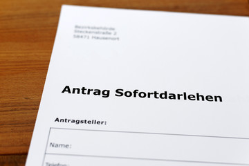 Antrag Sofortdarlehen