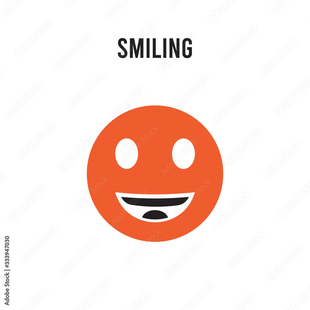 Poster smiling vector icon on white background. red and black colored smiling icon. simple element illustra