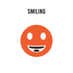 Smiling vector icon on white background. Red and black colored Smiling icon. Simple element illustration sign symbol EPS