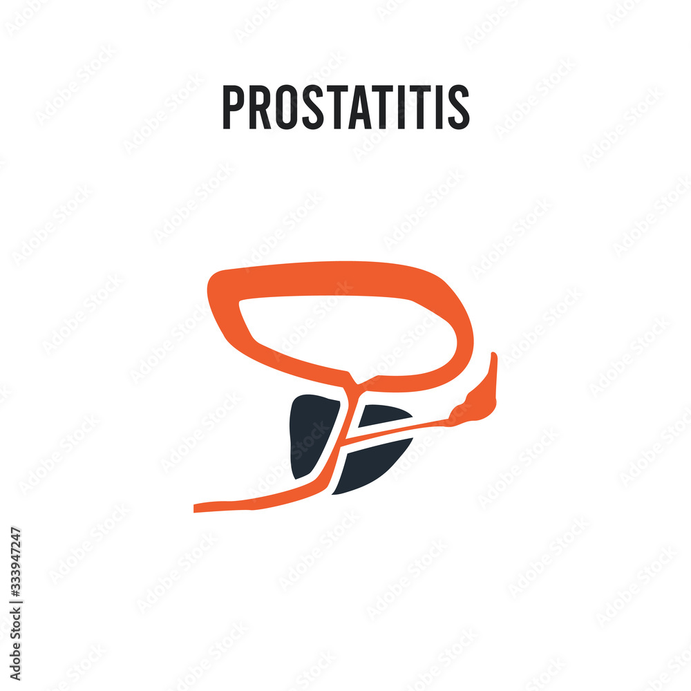 Poster prostatitis vector icon on white background. red and black colored prostatitis icon. simple element 