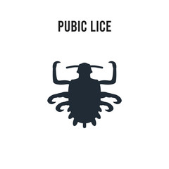 Pubic lice vector icon on white background. Red and black colored Pubic lice icon. Simple element illustration sign symbol EPS