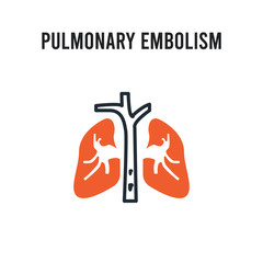 Pulmonary embolism vector icon on white background. Red and black colored Pulmonary embolism icon. Simple element illustration sign symbol EPS