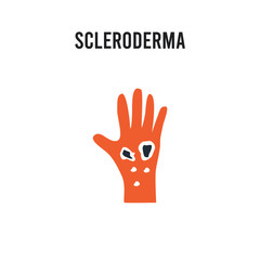 Scleroderma vector icon on white background. Red and black colored Scleroderma icon. Simple element illustration sign symbol EPS
