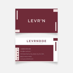 Modern geometric pink red square business card design