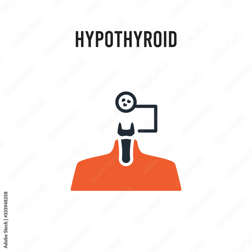 Poster hypothyroid vector icon on white background. red and black colored hypothyroid icon. simple element 