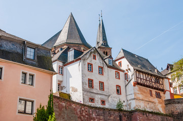 Saarburg, Stadt, Altstadt, Altstadthäuser, Mühle, Leuckbach, Leukmündung, Laurentiuskirche,...