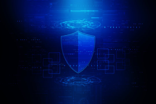 2d illustration Security concept - shield 