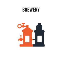 Brewery vector icon on white background. Red and black colored Brewery icon. Simple element illustration sign symbol EPS